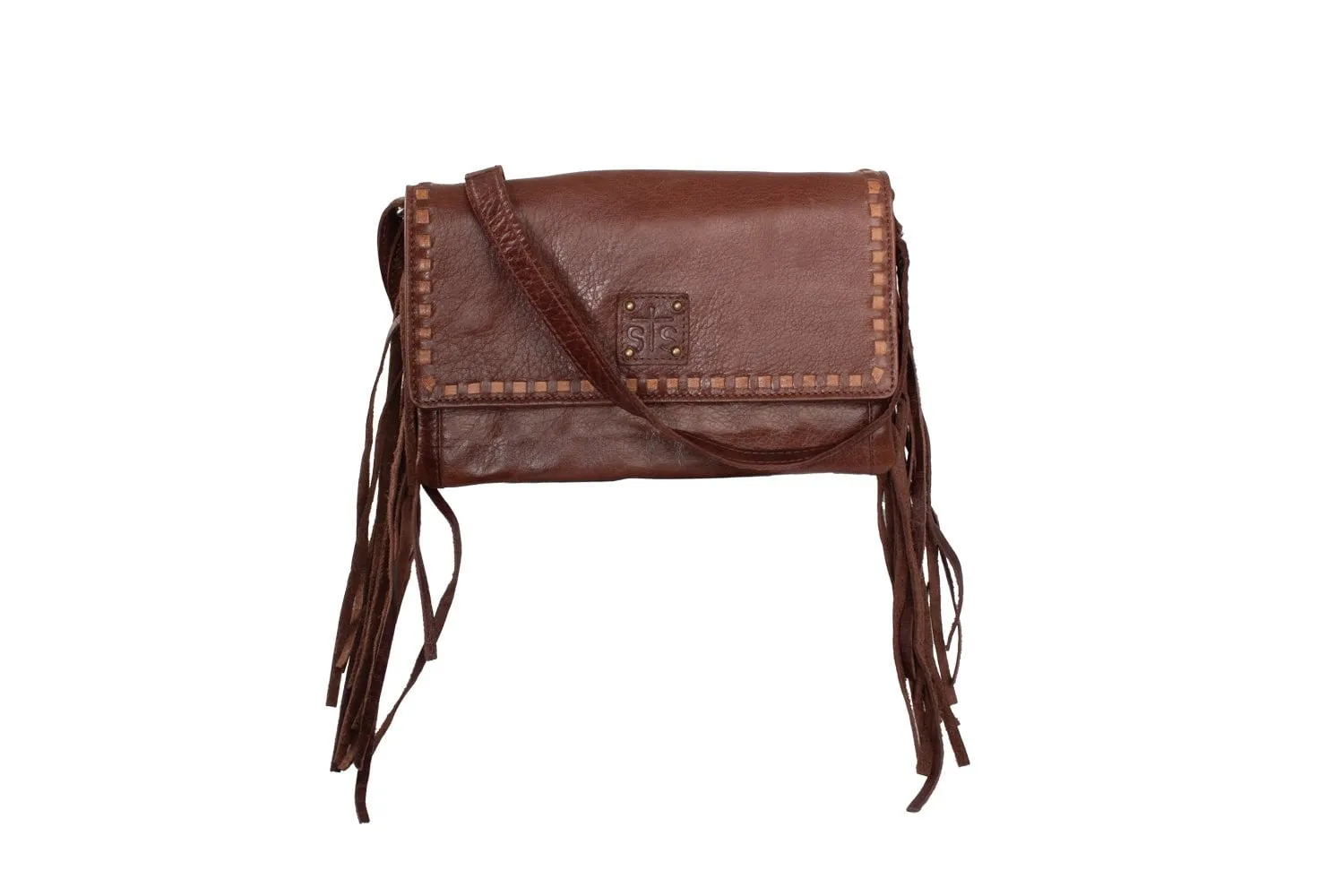 STS Ranchwear Womens Indie Harper Walnut Buffalo Leather Crossbody Bag