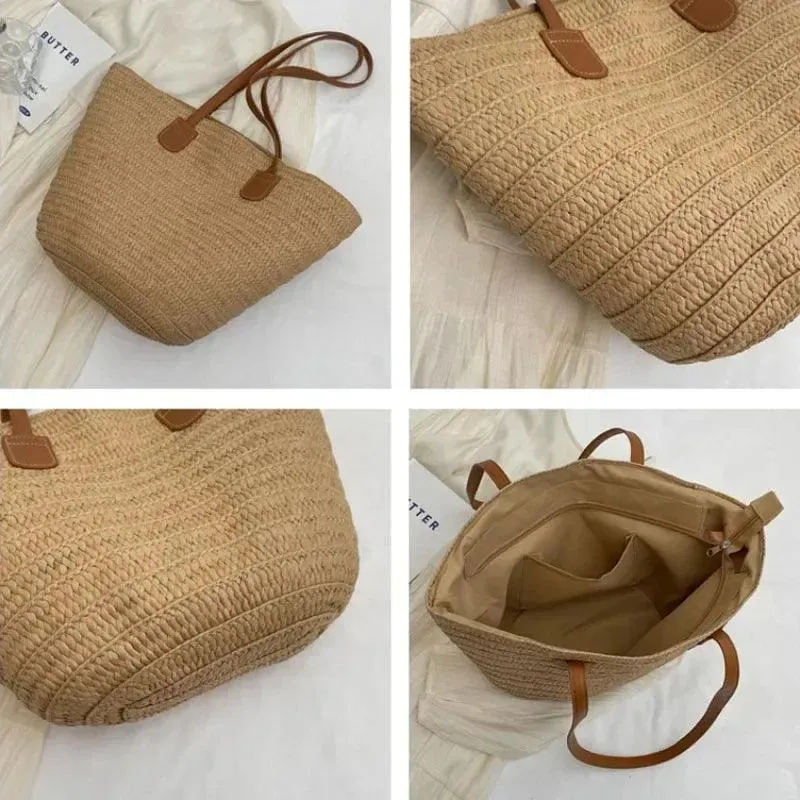 Sunny Days Ahead: Portable Straw Shoulder Bag – Your Stylish Satchel