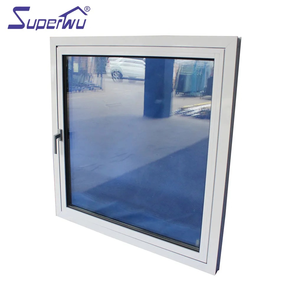 Superwu French style hurricane impact proof aluminum casement window double glass casement windows for balcony