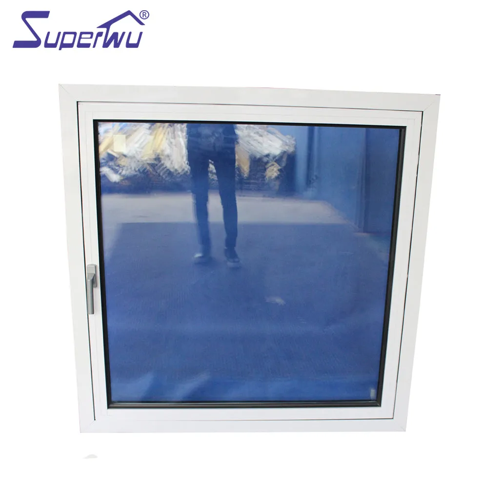 Superwu French style hurricane impact proof aluminum casement window double glass casement windows for balcony