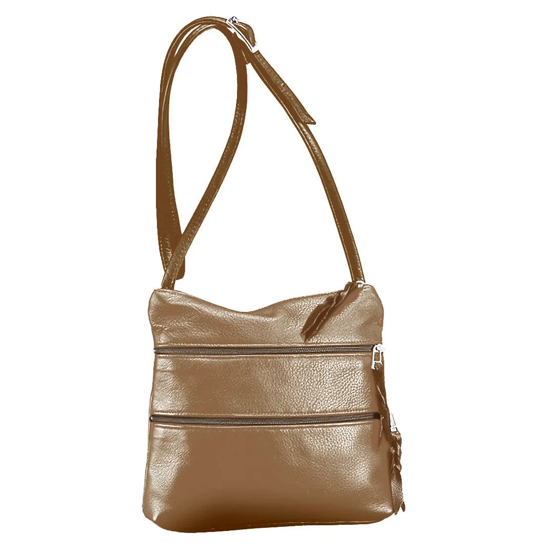 Sven multi-zip leather crossbody bag