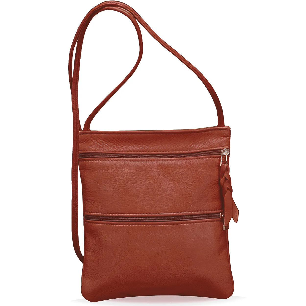 Sven small three-zip leather crossbody bag