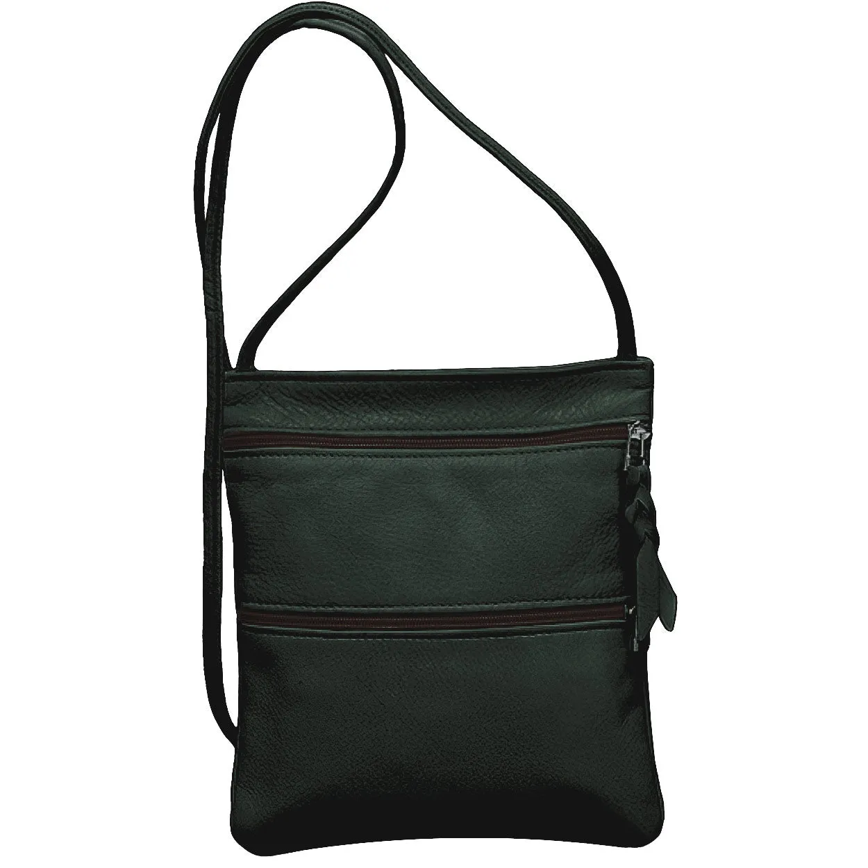 Sven small three-zip leather crossbody bag