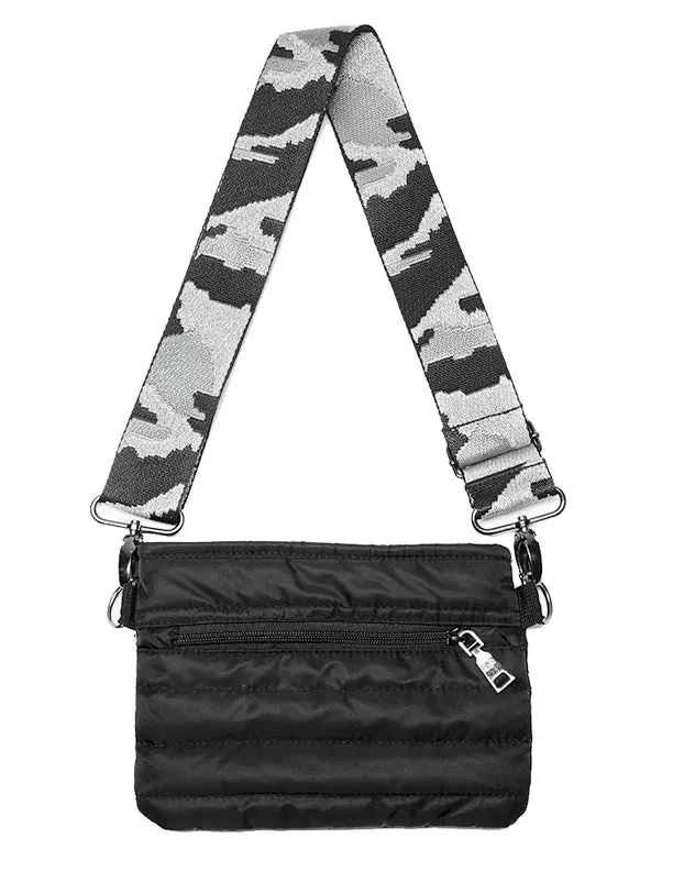 Think Royln - Bum Bag/Crossbody Black Noir with Camo Metallic Web