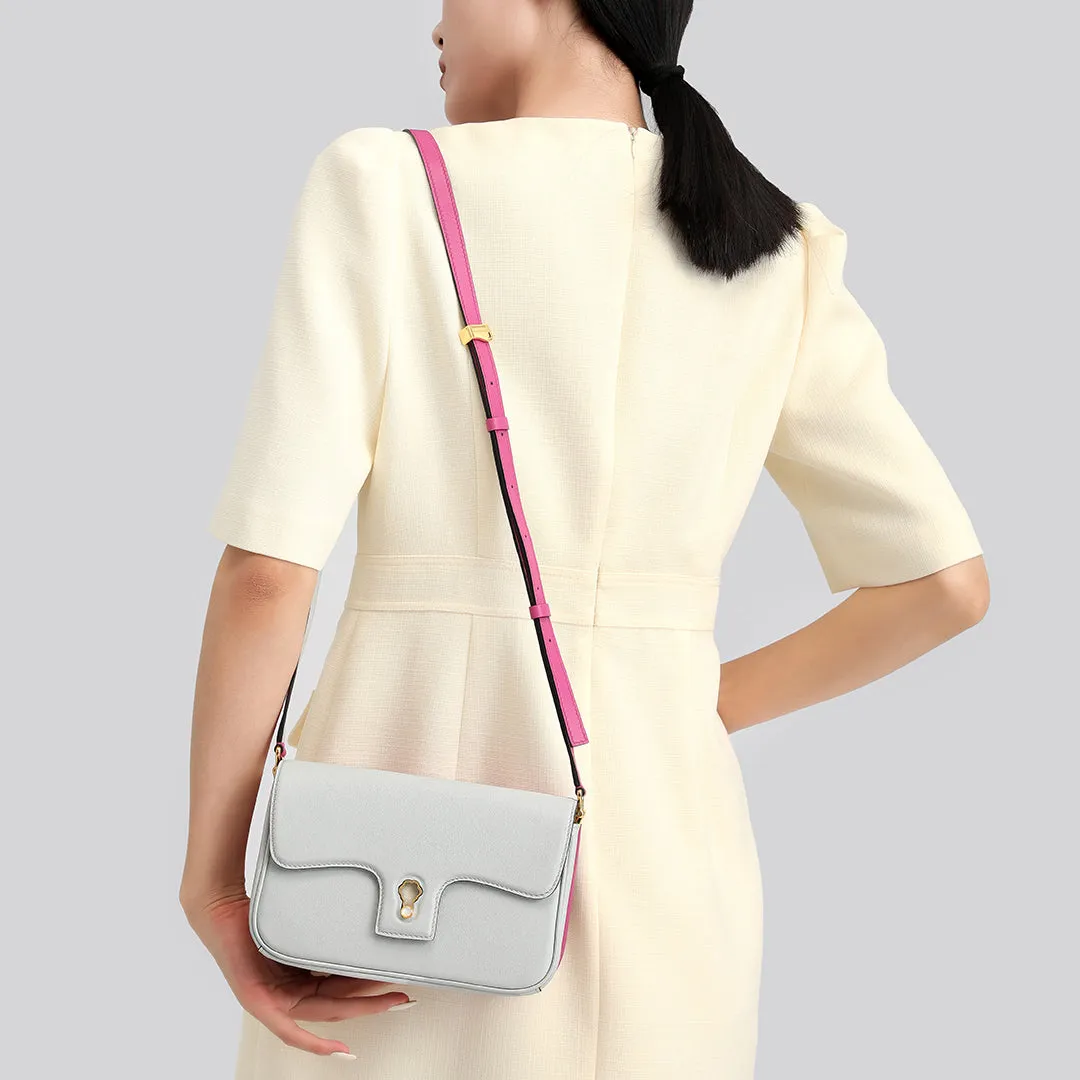 TIANQINGJI Handmade SWIFT Leather Crossbody Gemini Saddle Bag