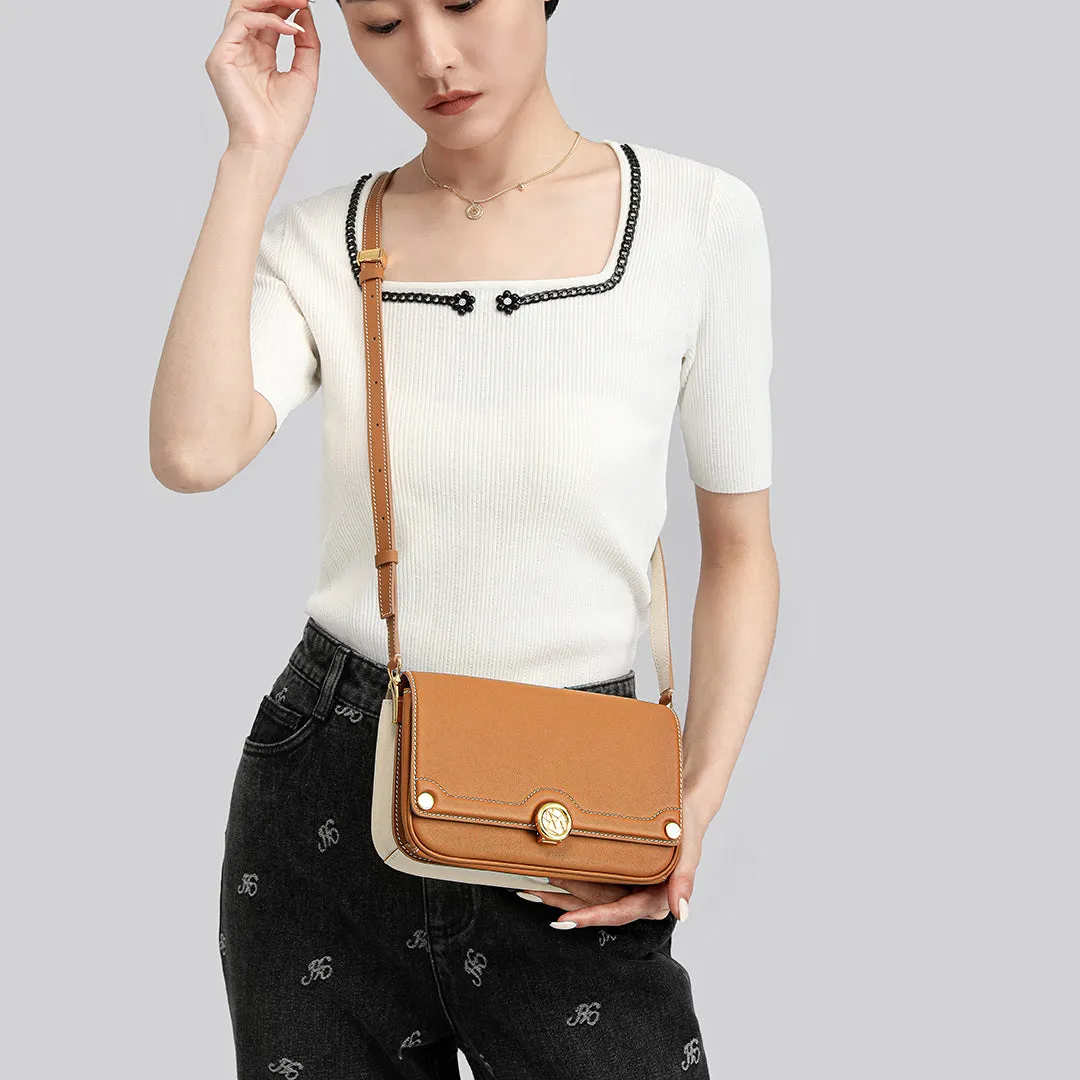 TIANQINGJI Handmade SWIFT Leather Crossbody Gemini Saddle Bag