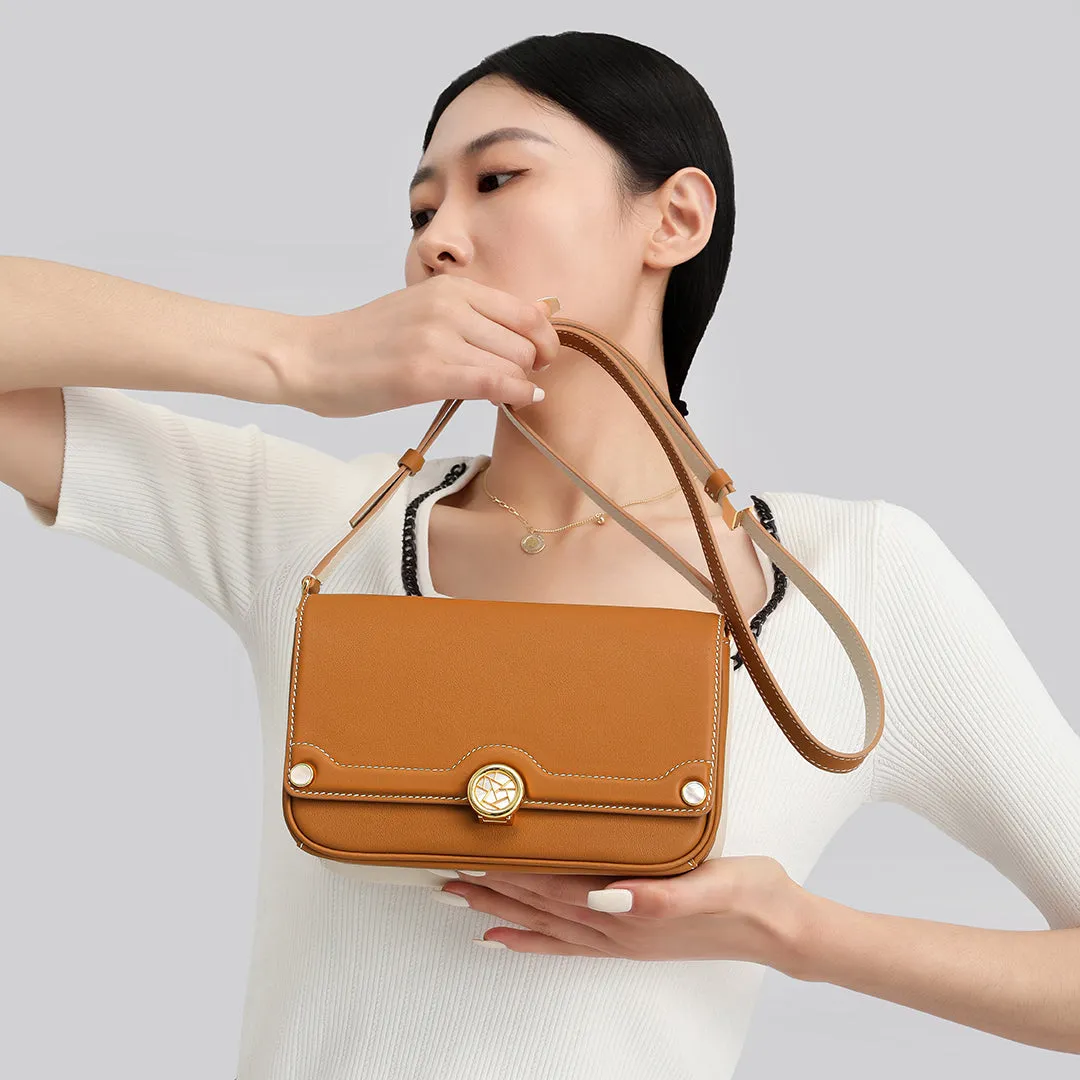 TIANQINGJI Handmade SWIFT Leather Crossbody Gemini Saddle Bag