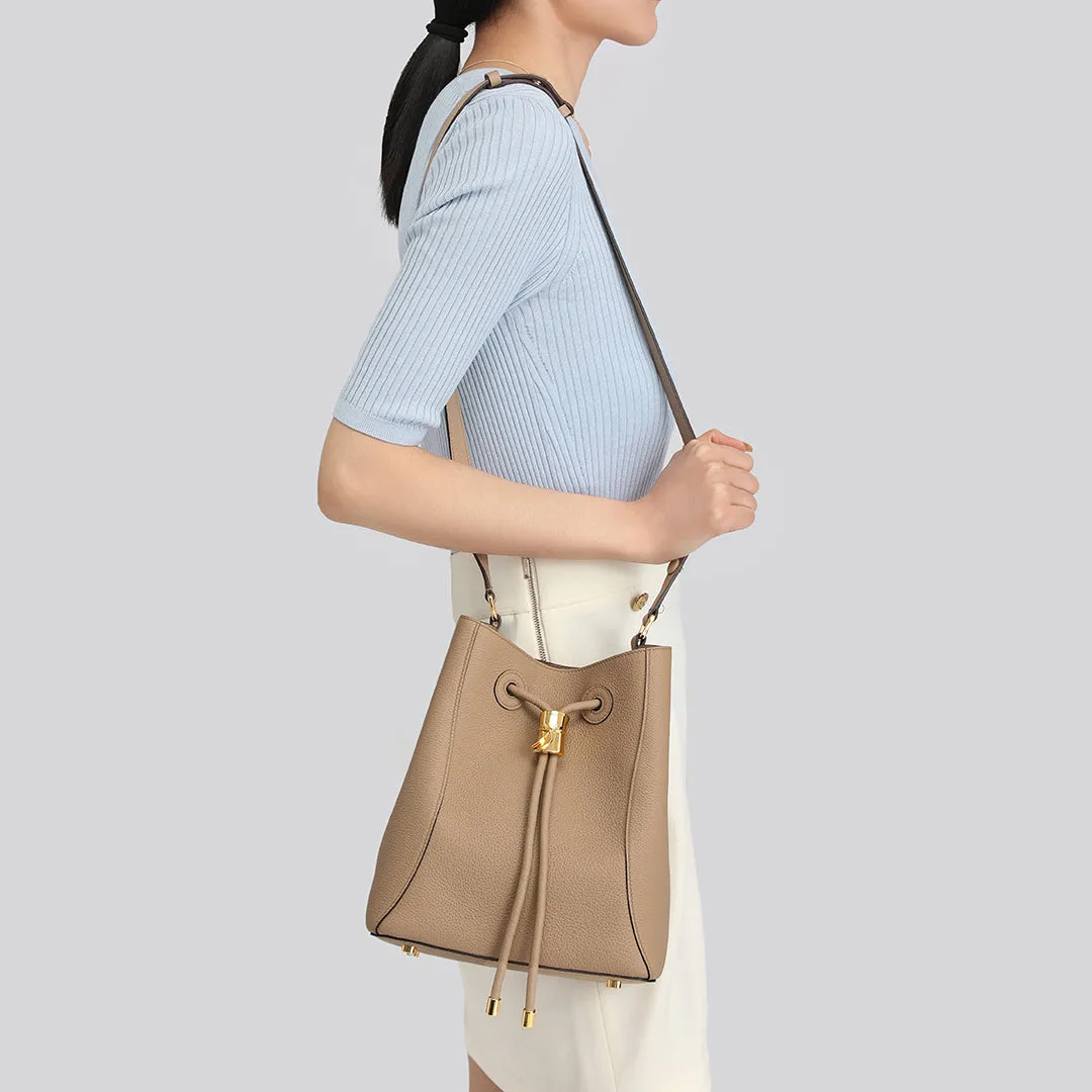 TIANQINGJI Handmade TOGO Leather Shoulder Bucket Bag