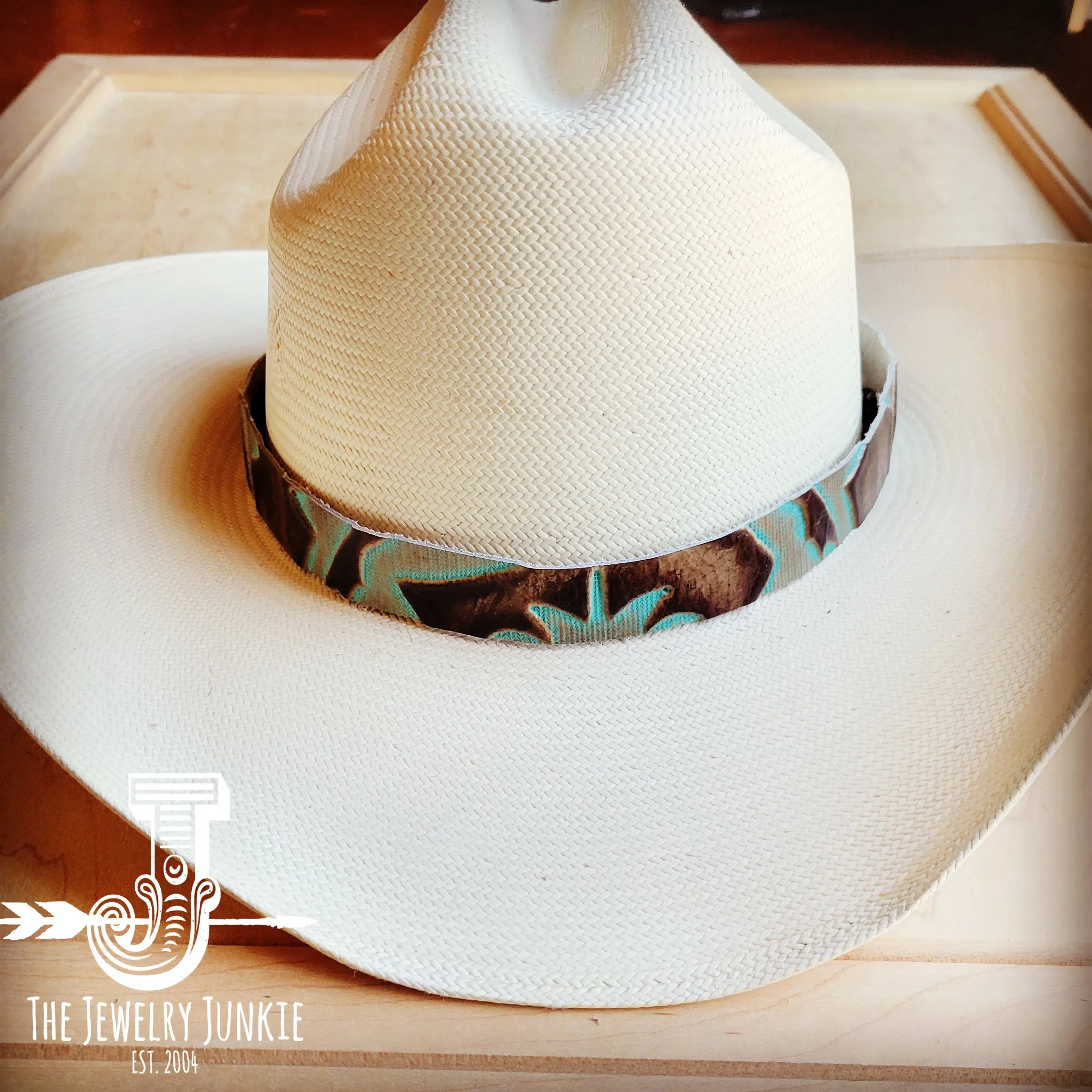 **Turquoise Laredo Embossed Leather Hat Band Only 950i