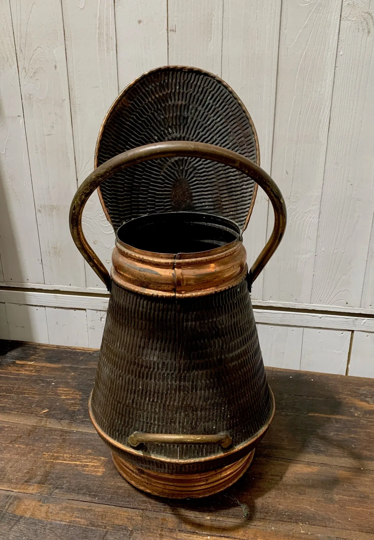 Vintage  Copper Ash Bucket #4549