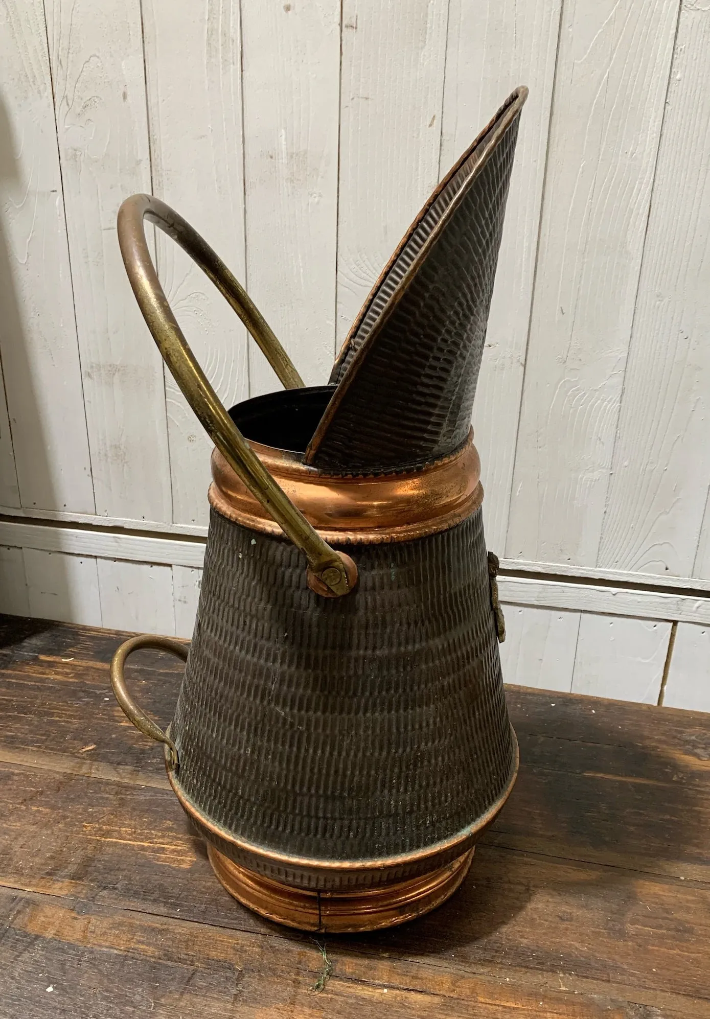 Vintage  Copper Ash Bucket #4549