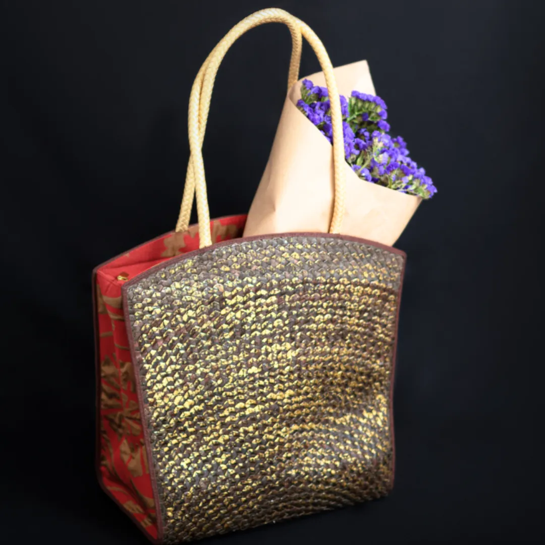 Woven Lontar Tote Bag (Brown)