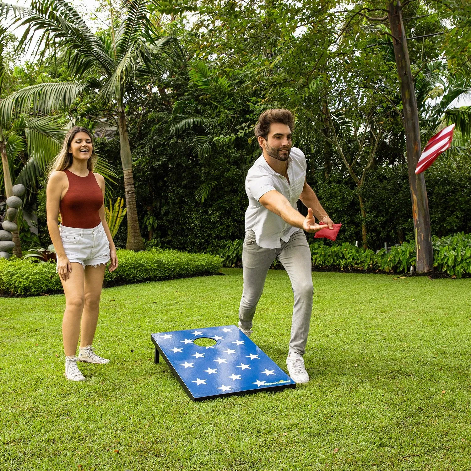 YardCandy Stars & Stripes Wooden Cornhole Set