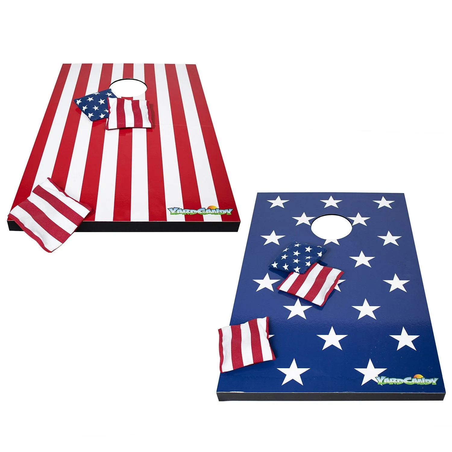 YardCandy Stars & Stripes Wooden Cornhole Set