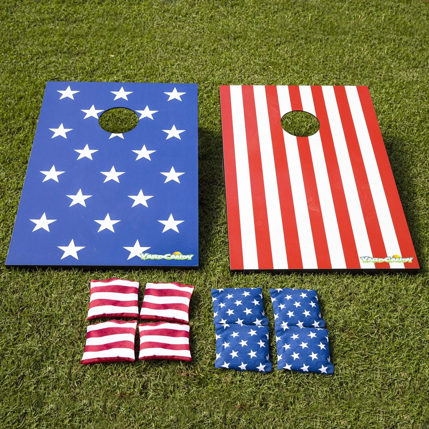 YardCandy Stars & Stripes Wooden Cornhole Set