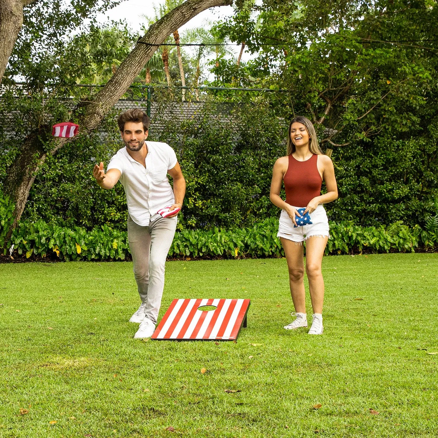 YardCandy Stars & Stripes Wooden Cornhole Set