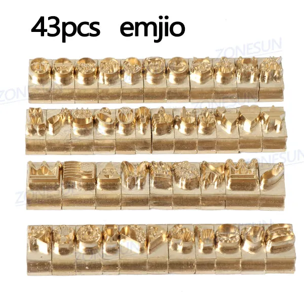 ZONESUN 184PCS Alphabet Letter Set Brass Stamp For Custom Initials