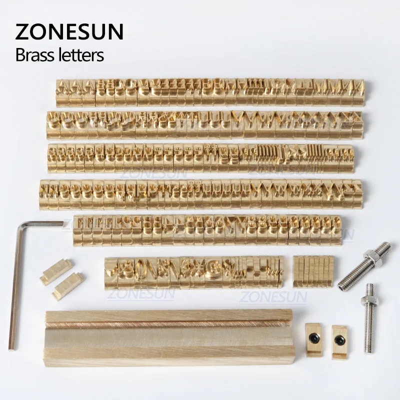 ZONESUN 184PCS Alphabet Letter Set Brass Stamp For Custom Initials