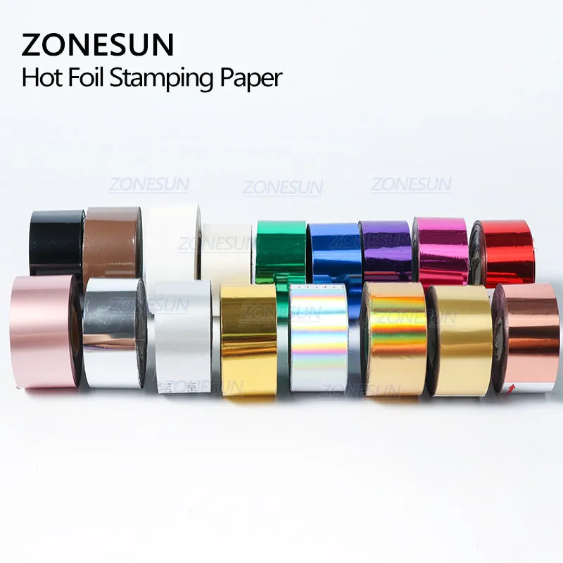 ZONESUN 5CM Rolls Gold Silver Hot Foil Stamping Paper  Paper For Heat Press Transfer Machine