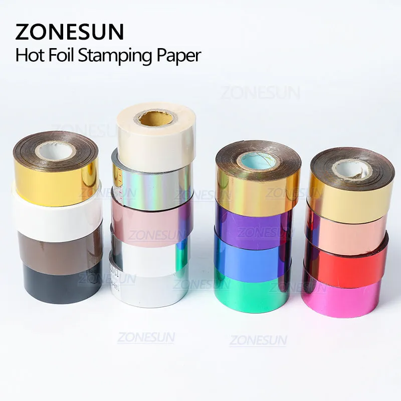 ZONESUN 5CM Rolls Gold Silver Hot Foil Stamping Paper  Paper For Heat Press Transfer Machine