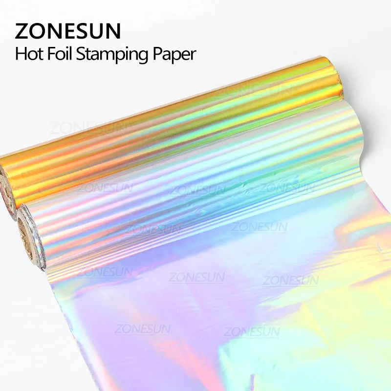 ZONESUN 5CM Rolls Gold Silver Hot Foil Stamping Paper  Paper For Heat Press Transfer Machine