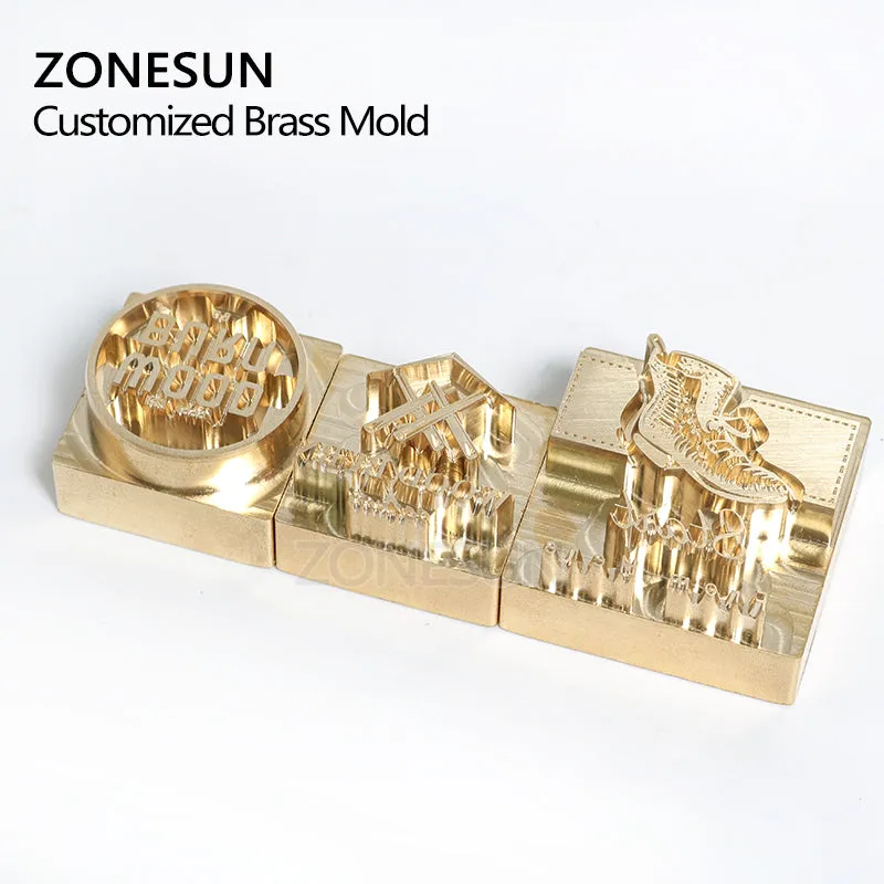 ZONESUN 8mm Custom Logo Brass Stamp For Foil Stamping Leather Wood Bread Food