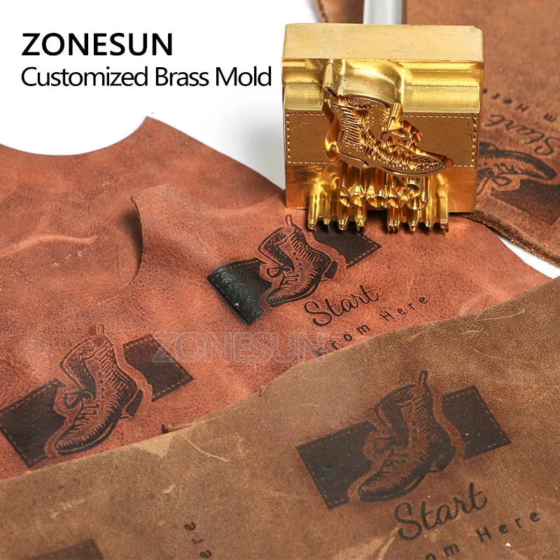 ZONESUN 8mm Custom Logo Brass Stamp For Foil Stamping Leather Wood Bread Food