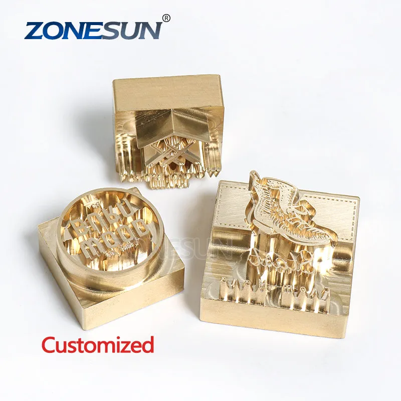 ZONESUN 8mm Custom Logo Brass Stamp For Foil Stamping Leather Wood Bread Food