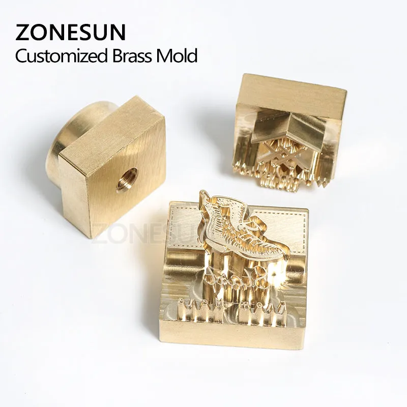 ZONESUN 8mm Custom Logo Brass Stamp For Foil Stamping Leather Wood Bread Food