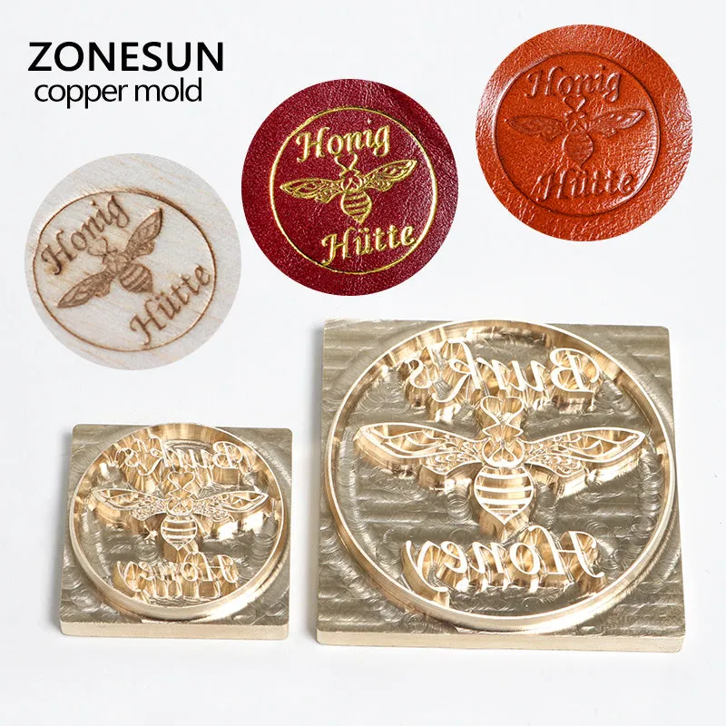 ZONESUN Custom Logo Brass Stamp For Foil Stamping Leather Wood Bread Food