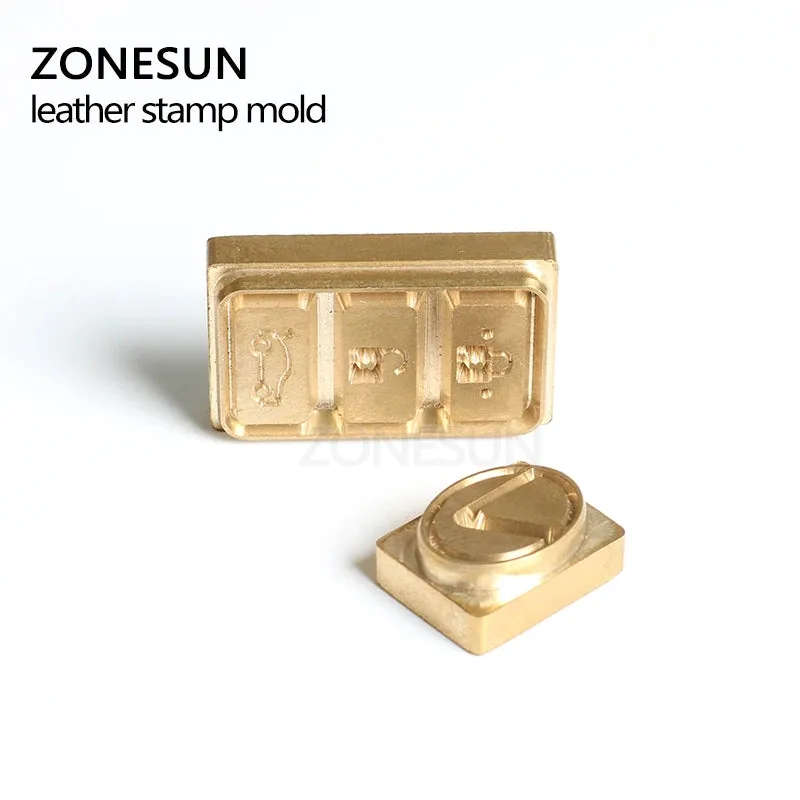 ZONESUN Custom Logo Design Embossing Stamping Mold for Leather Wood Paper  DIY Gift Customized Branding iron Printing Heat Stamping Mould