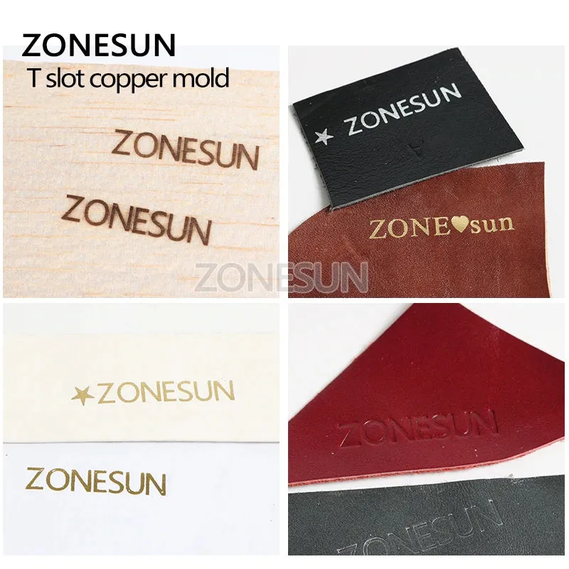 ZONESUN Custom Logo Design Embossing Stamping Mold for Leather Wood Paper  DIY Gift Customized Branding iron Printing Heat Stamping Mould