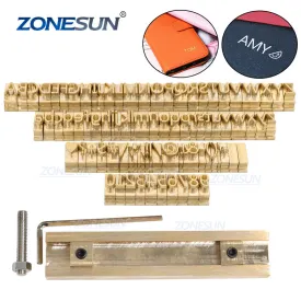 ZONESUN T-slot Brass Letters Stamp For Foil Stamping Leather Wood Plastic Custom Initials