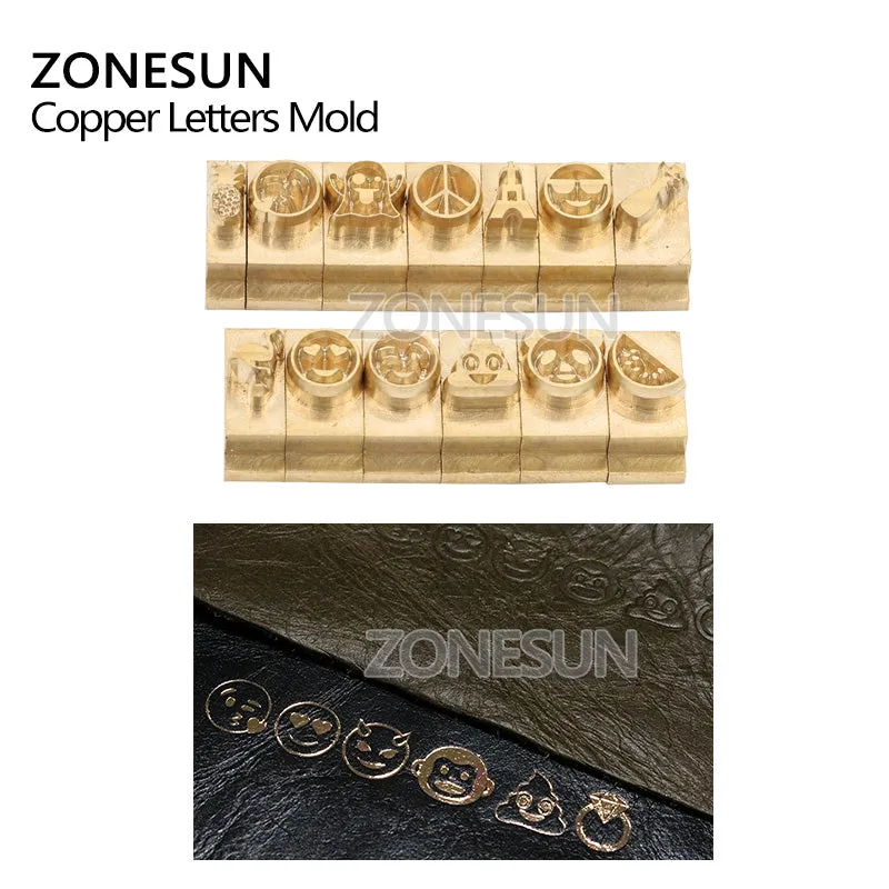 ZONESUN T-slot Brass Letters Stamp For Foil Stamping Leather Wood Plastic Custom Initials