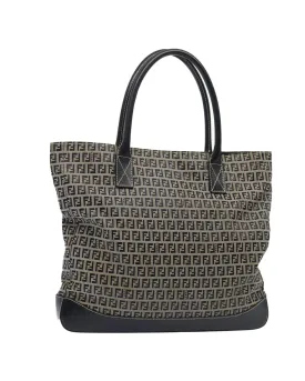 Zucchino Canvas Tote Bag with Leather Trim