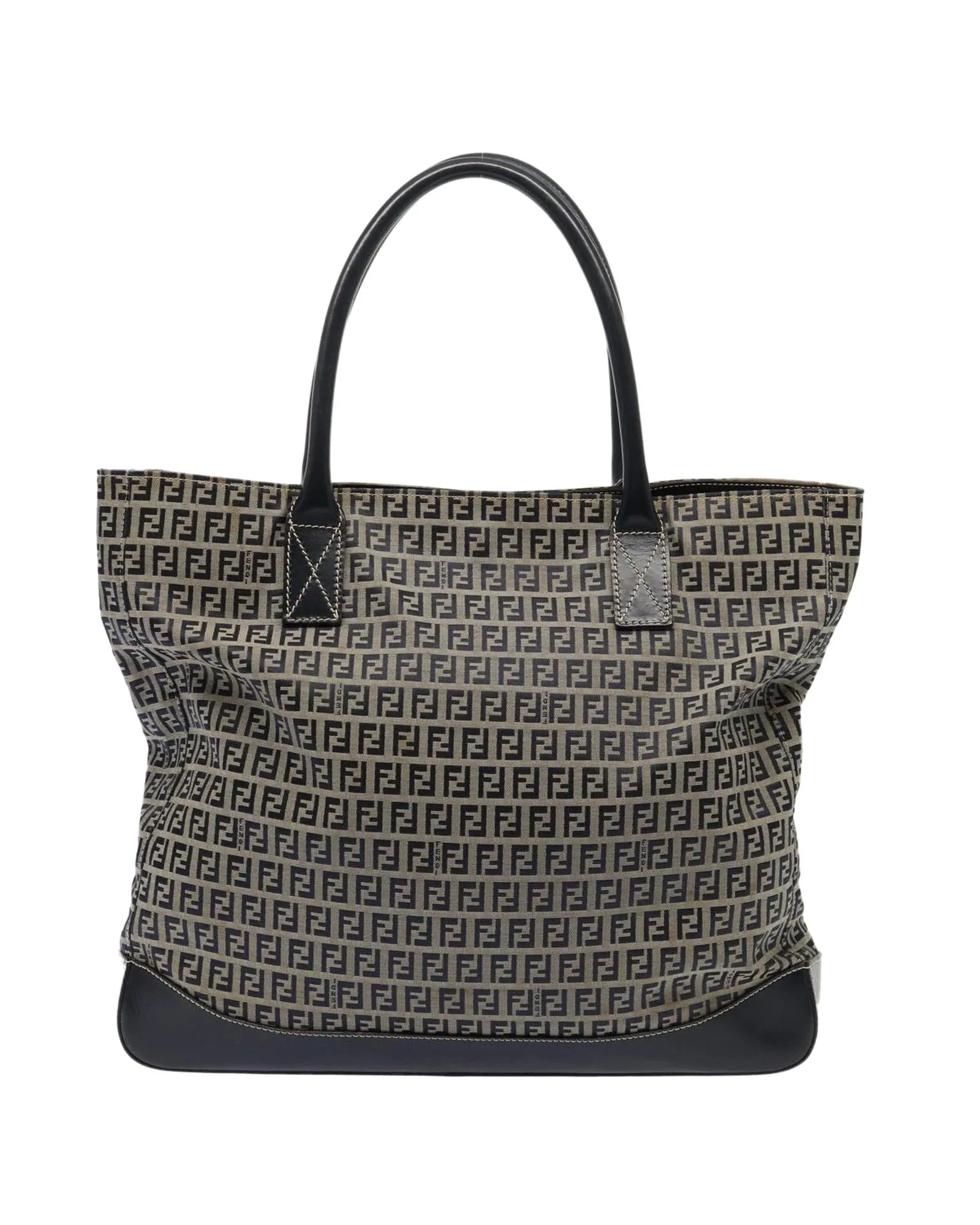 Zucchino Canvas Tote Bag with Leather Trim